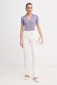 Elisabetta Franchi Jeansy flare damskie PJ29I61E2 beżowy SS26