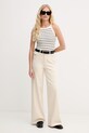 Mos Mosh jeansy wide leg damskie Colette 176420 beżowy SS26