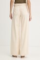 Odzież Liu Jo Spodnie wide leg damskie lniane UA6084.T346A beżowy