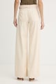 Odzież Liu Jo Spodnie wide leg damskie lniane UA6084.T346A beżowy