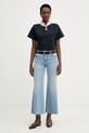 Marella jeansy wide leg damskie WLCROP 2613181094200 niebieski SS26