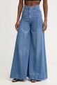 Simona Corsellini jeansy wide leg damskie niebieski P26CPPAT0101