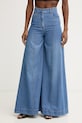 Simona Corsellini jeansy wide leg damskie niebieski P26CPPAT0101