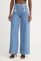 Simona Corsellini jeansy wide leg damskie niebieski P26CPPAT0201