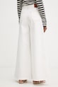 Odzież Twinset jeansy wide leg damskie 261AP2384 beżowy