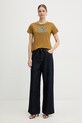 Trussardi jeansy wide leg damskie P4569100361N granatowy SS26