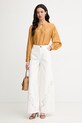 Twinset blugi wide leg pentru femei 261TT2461 alb SS26