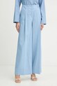 Хлопковые брюки Twinset хлопок голубой 261TF2080