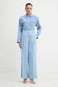 Хлопковые брюки Twinset 261TF2080 голубой SS26
