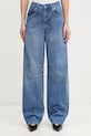 Marine Serre jeansy relaxed fit damskie niebieski WPA174ACDEN0002