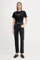 Calvin Klein Jeans jeansy straight damskie LV047F708G czarny SS26