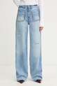 Just Cavalli jeansy straight damskie niebieski 80PAB5T3.CDWCD