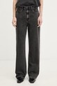 rag & bone jeansy wide leg damskie Logan czarny RJ2525H1FAN