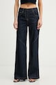 Blugirl Blumarine jeansy wide leg damskie granatowy RA6067.D4992