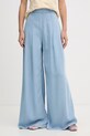 Blugirl Blumarine spodnie damskie z lyocellem niebieski RA6080.D5049