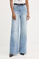 Morgan jeansy wide leg damskie niebieski PAVA