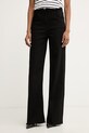 Morgan jeansy wide leg damskie czarny PIUMI