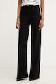 Morgan jeansy wide leg damskie czarny PIUMI