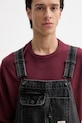 Rifľové nohavice na traky Levi's LOOSE OVERALLS x WORKWEAR čierna 0057W