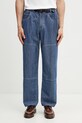 Gramicci JAPANESE CHAMBRAY DOUBLE KNEE jeansy loose męskie niebieski G6SM.P015.