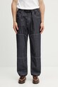 Gramicci JAPANESE CHAMBRAY DOUBLE KNEE jeansy luźne męskie granatowy G6SM.P015.
