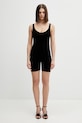 VETEMENTS kombinezon welurowy Push-up Romper okrągły czarny WE76BD411B