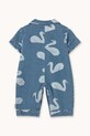 Tinycottons kombinezon jeansowy niemowlęcy BIG SWANS BABY ONE-PIECE SS26.326 niebieski SS26