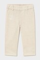 Mayoral spodnie z domieszką lnu dziecięce tkanina beżowy 1517.3B.Baby.PPY2