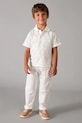Mayoral spodnie dziecięce z dodatkiem lnu tkanina beżowy 3576.5C.Mini.PPY2