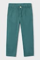 Otroške hlače z dodatkom lana Mayoral Tkanina zelena 3576.5C.Mini.PPY2
