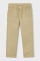 Mayoral spodnie dziecięce z dodatkiem lnu tkanina beżowy 3576.5C.Mini.PPY2