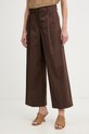 Weekend Max Mara spodnie damskie bawełniane z elastanem BELLICO brązowy 2615131072600