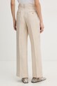 Odzież Weekend Max Mara spodnie damskie lniane MALIZIA 2615131112600 beżowy