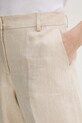 Weekend Max Mara spodnie damskie lniane MALIZIA beżowy 2615131112600
