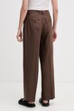 Odzież Weekend Max Mara spodnie damskie lniane MALIZIA 2615131112600 brązowy