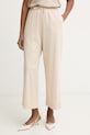 Weekend Max Mara hlače za žene s lanom MODICO bež 2615781012600