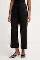 Weekend Max Mara hlače za žene s lanom MODICO crna 2615781012600