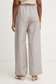 Odzież MM by Max Mara spodnie damskie z lnem FAUNA 2616131018600 brązowy