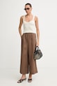 MM by Max Mara nohavice dámske ľanové CANNETI 2616131028600 hnedá SS26
