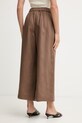Дрехи MM by Max Mara панталон дамски от лен CANNETI 2616131028600 кафяв
