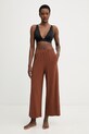 Max Mara Beachwear spodnie damskie z wiskozy ONORATA 2616781019600 brązowy SS26