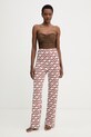 Max Mara Beachwear spodnie damskie z wiskozy ABATE 2616781029600 brązowy SS26