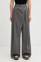 GANNI spodnie z dodatkiem wełny W0761 high szary W0761