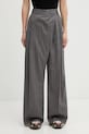 GANNI spodnie z dodatkiem wełny W0761 high szary W0761
