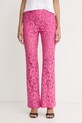 Pinko zvonové nohavice dámske čipkované ružová 106434.A330