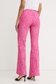 Odzież Pinko spodnie dzwony damskie koronkowe 106434.A330 różowy