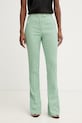 Pinko oblekové nohavice dámske bavlnené zelená 106514.A34I