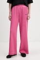 Karl Lagerfeld Jeans pantaloni de trening din bumbac uni roz B1W10090