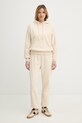 Patrizia Pepe spodnie dresowe bawełniane 8P0802.J079 beżowy SS26
