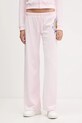 Juicy Couture spodnie dresowe welurowe Wrap You Up dzianina różowy JCNBJ126452